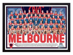 Framed 2024 Melbourne Demons AFL Poster - 84cm x 59.5cm x 3cm - Picture 1 of 3
