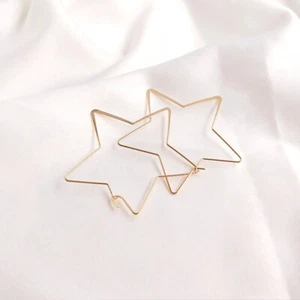 6pcs Gold tone Star Earring Hoops,Pentagram Earrings,Star Ear Wire,Star Earrings - Picture 1 of 1