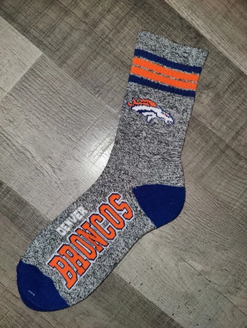 Denver Broncos Mens Got Marbled Deuce NFL Team Crew Socks Large Cover