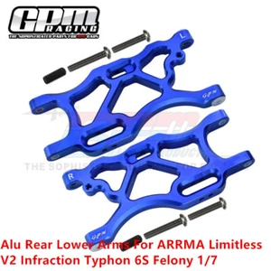 GPM Alu Rear Lower Arms For ARRMA Limitless V2 Infraction Typhon 6S Felony 1/7US - Picture 1 of 12