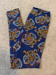Leggings OS LuLaRoe Talla Única Paisley Tiger en Azul Marino Oscuro Raros Nuevos con Etiquetas #460 - Imagen 1 de 3