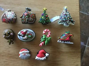 CHRISTMAS TREE GINGERBREAD HOUSE SANTA HAT AUTHENTIC JIBBITZ CHARM CROCS HOLES - Picture 1 of 21