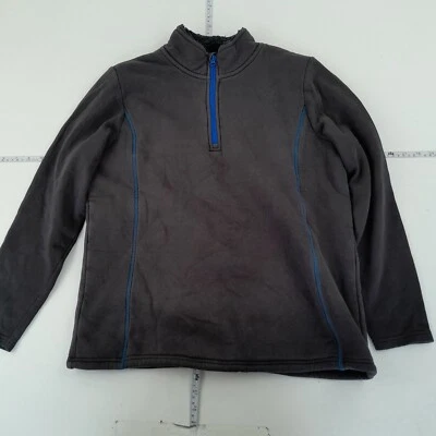 CRANE Sweatshirt Medium 12-14 Grey Womens 1/4 Zip Fleece Lined Cotton Blend - Image 1 of 4