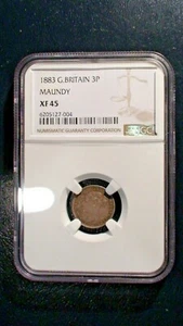 1883 Great Britain Three Pence NGC XF45 3P Coin PRICED TO SELL NOW!  - Picture 1 of 4