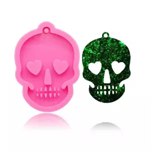 Skull Shaped Silicone Mould Shiny Epoxy Resin Mold Keychain Pendant Decor Tool - Picture 1 of 6
