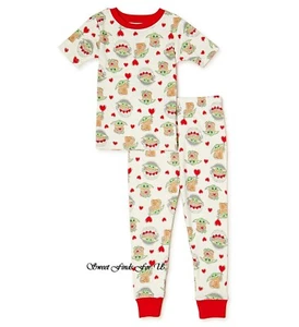 Valentine's Day Toddler Pajamas Set Boys Girls Size 2 3 4 5 Baby Yoda Star Wars - Picture 1 of 2
