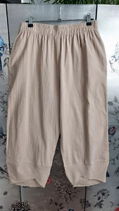 ZANZEA ladies Lagenlook BOHO harem pants crop pocket trousers SIZE L 12 14 16 - Picture 1 of 7