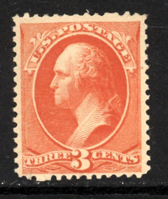 SCOTT 214 1887 3 CENT WASHINGTON REGULAR ISSUE MH OG F-VF CAT $42! - Image 1 of 2