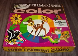 Antiguo 1969 Personajes Walt Disney Primeros Juegos de Aprendizaje COLOR Juego de Mesa - Imagen 1 de 6