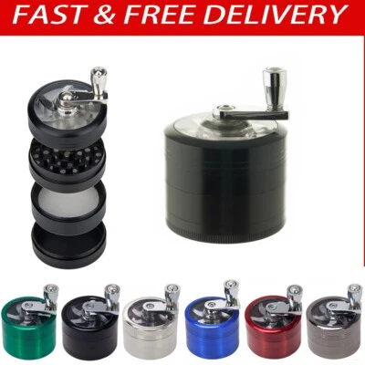 55mm 4-layer Smoke Grinder Aluminum Herb Grinders Hand Crank Crusher Tobacco - image 1 of 4