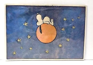 Peanuts Worldwide Vintage Snoopy Garden Denim Cardboard Poster Print Korea New - Picture 1 of 7