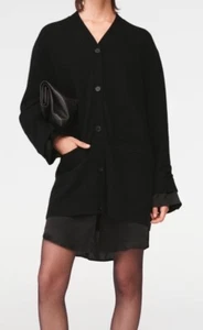 Zara Strickjacke STEVEN MEISEL Schwarz Wolle Kaschmir, Futter 100 % Seide S M L - Bild 1 von 7