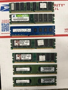 Lot of 7 Mixed Brand Desktop RAM Memory Kingston Lenovo SK Hynix PC-3 PC-2 DDR - Picture 1 of 4