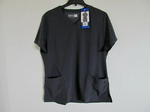 BT Supply Co V-Ausschnitt Peeling Top-anthrazit-2 Fronttaschen-Netz hinten-Damen Large - Bild 1 von 12