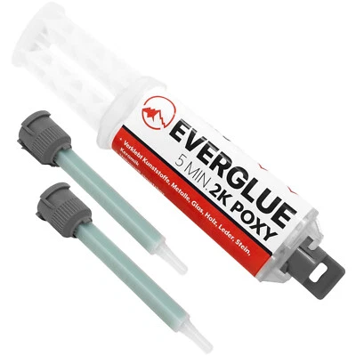 2 Komponenten Kleber in Doppelspritze, 2 Mischdüsen, 5 Minuten Schnellkleber - Bild 1 von 4