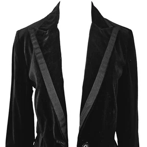 New GEORGE ME Velvet Blazer Jacket Sz 4 Tuxedo Style by Mark Eisen Whimsigoth - Picture 1 of 13