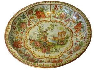 Daher Decorated Ware Metal Service Bowl Vintage 1971 Made in England 10 1/4" - Picture 1 of 5