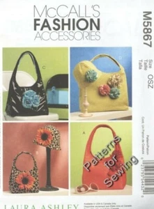 Patrón McCalls Bolso de Costura para Mujer por Laura Ashley 4 Estilo c2009 NUEVO FUERA DE IMPRENTA - Imagen 1 de 1
