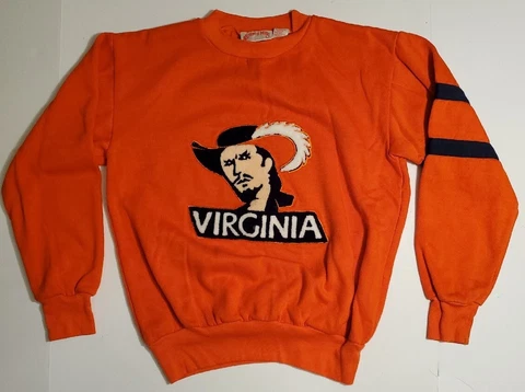 VTG Nutmeg Mills Chenille University Virginia UVA Cavaliers Wahoos Sweatshirt M Cover