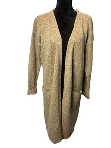 Nordstrom Halogen Duster Sweater Tan Alpaca Blend Open Cardigan Size Medium - Picture 1 of 7