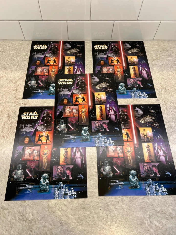 Estampilla postal Star Wars Estados Unidos 41¢ #4143 MNH 5 hojas completas Foto 1 de 1