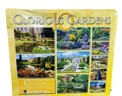 NIB Sure Lox Glorious Gardens 10 Deluxe Jigsaw Puzzles  6750 Pieces 10 Puzzles - Image 1 of 4