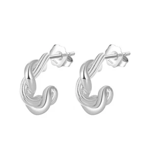 Orecchini a torsione in argento massiccio 925 da donna lusso serpente charm gioielli - Foto 1 di 7