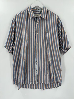 Falls Creek Vintage Button Down Shirt Mens XL Blue White Vertical Striped Casual - Image 1 of 4