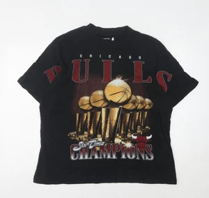 Abercrombie & Fitch Mens M Black Chicago Bulls T-Shirt - Picture 1 of 12