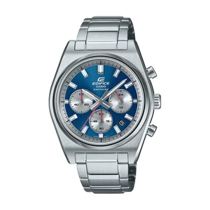 CASIO EDIFICE EFV-730D-2A BLAUES ZIFFERBLATT STAHL SAPHIRGLAS CHRONO BRANDNEU - Bild 1 von 3