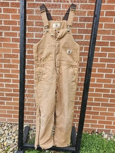 Real Work Wear Brown Canvas Overalls Youth Size 10/12 - Picture 1 of 7
