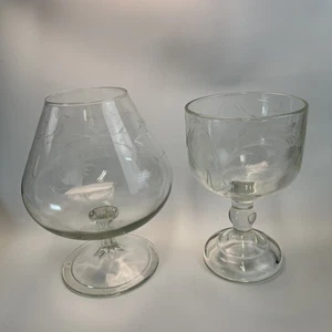 Vintage Princess House geätzte Kristall große Brandy Schnaps & Cocktail Gläser - Bild 1 von 4