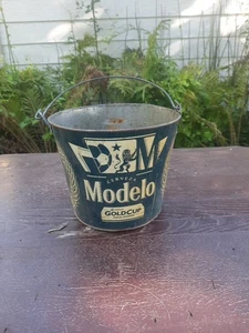 Selten! Vintage Modelo Cervaza Goldcup Biereimer aus verzinktem Stahl - Bild 1 von 6