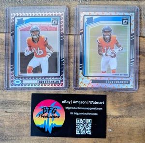 ๐2024 Donruss Optic #294 Troy Franklin RC Fire & Football Emoji SSP Case Hits๐ - Picture 1 of 4