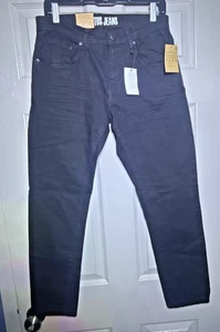 Solitude SL301 Herren Jeans Skinny Fit Neu mit Etikett 32x30 Jet Black Distressed Biker - Bild 1 von 12