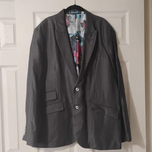 Robert Graham Men's Linen Wool 2 Button Blazer Sports Coat Charcoal Gray 48 - Picture 1 of 21