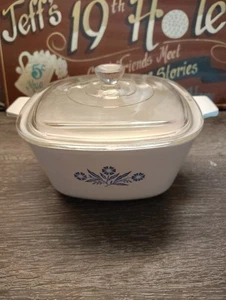 VTG Corning Ware Blue Cornflower P-1 3/4 QT Casserole Dish W/Lid Black Label - Picture 1 of 12