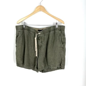 Banana Republic Men’s 100% Linen 6” Shorts Size XL Casual Elastic Waist Green - Picture 1 of 6