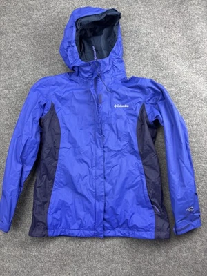 Chaqueta Columbia Mujer Grande Azul Púrpura Omni-Tech Impermeable Con Capucha Lluvia Shell Foto 1 de 4