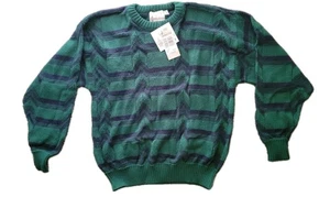 London Fog Towne Men's Acrylic Pullover Sweater Sz. Large Green Vintage NWT - Picture 1 of 7
