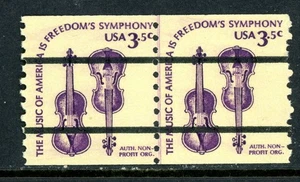 USA 1980 Violinen Precancel 3,5¢ Line Coil Pair Scott #1813a Dull Gum MNH Q647 - Bild 1 von 6