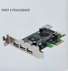 StarTech 4-Port Low-Profile PCI Express High-Speed USB 2.0 Card (PEXUSB4DP) - Picture 1 of 6