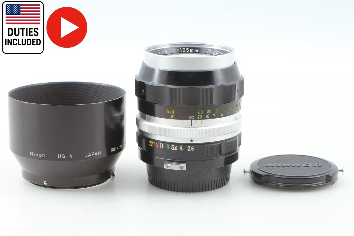 【美品】Nikon ニコン NIKKOR-P105mm f/2.5 NikonS ⏯️[Near Mint] Nikon Nikkor-P Auto 105mm f/2.5 Non-Ai Portrait