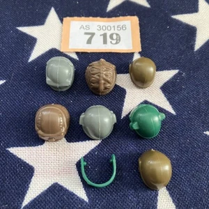 GI Joe Hasbro Accessory Pack Green Grey Brown Helmets Duke Airborne Footloose - Picture 1 of 3