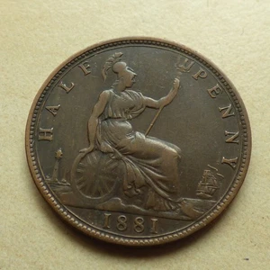 Victoria Half-Penny 1881 Nice Grade (myrefn806) - Picture 1 of 4