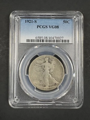 1921-S Walking Liberty Half Dollar PCGS VG08 - Image 1 of 4
