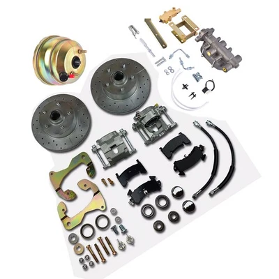 Front Power Disc Brake Conversion 8 Inch Dual Booster Set For Chevy BelAir 55-57 - Image 1 of 4