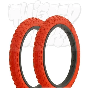 PAIR Duro Comp III BMX Dirt Kids Bike Replacement Tires 18 x 2.125 Red - Picture 1 of 2