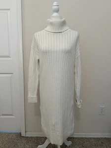 Vestido suéter tejido con cable marfil Banana Republic - Imagen 1 de 13