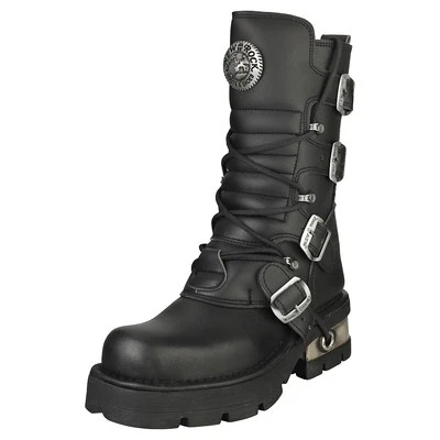 New Rock Stivali Metallo Unisex - Nero - Immagine 1 di 4